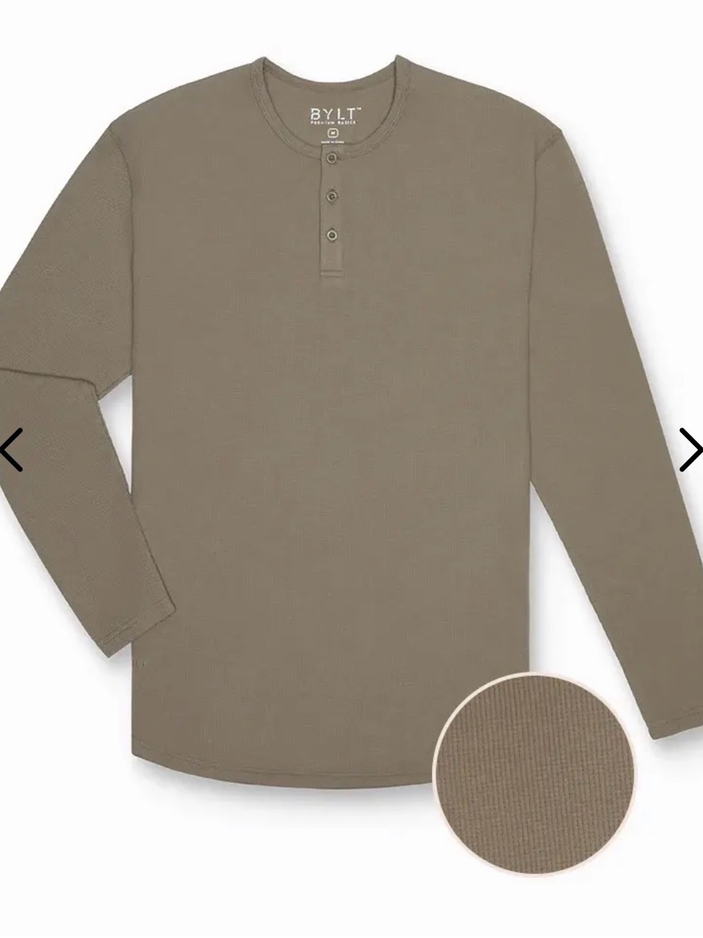 BYLT Thermal Henley Drop-Cut Long Sleeve